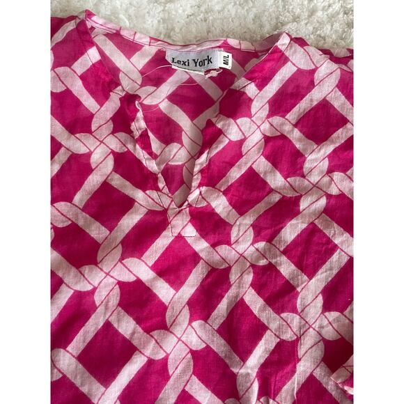 Lexi York girls sz. M/L pink and white lightweight cover up. Cute, nwot. Pretty! - Picture 4 of 7